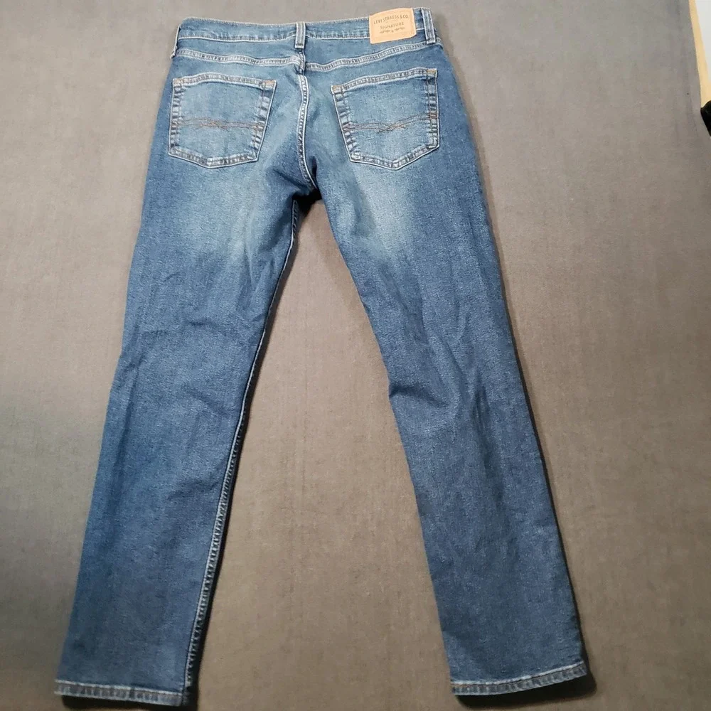 Levi Strauss Signature Slim Jeans Mens 32x30 Blue Medium Wash Stretch Denim